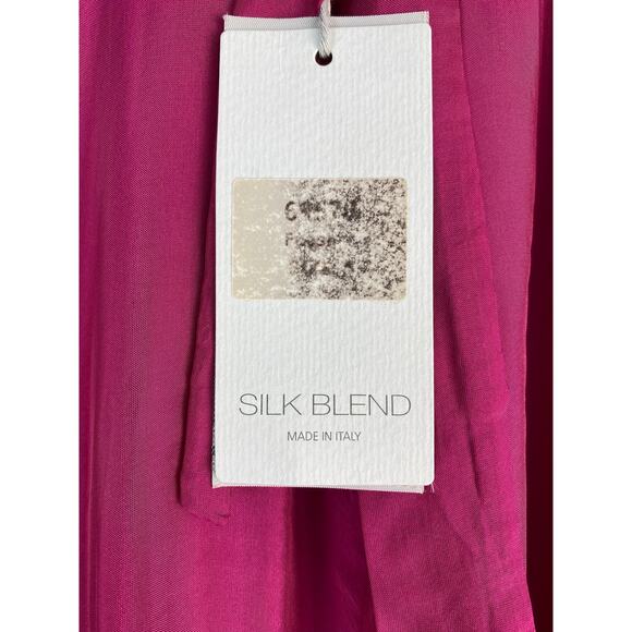 NWT Angela Moda Women's S Hot Pink 100% Silk Halter Maxi Dress Made in Italy - Picture 4 of 9